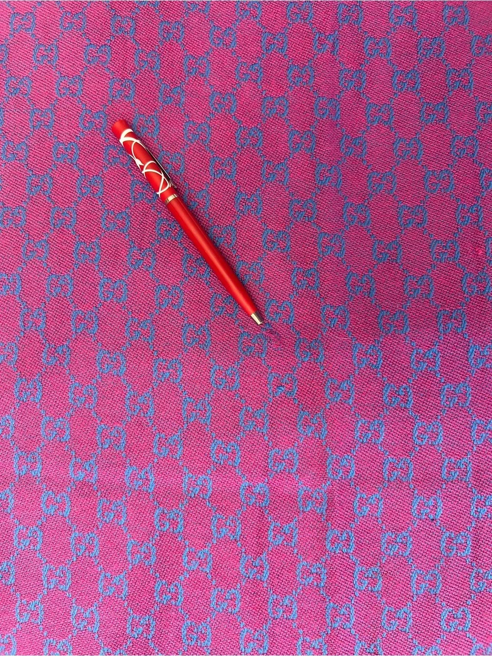 Gucci Purple and Blue GG Jacquard Silk Scarf